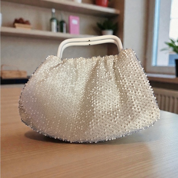Colorful Beaded and White Reversible Women's Handbag - Picture 8 of 11